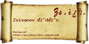 Zsivanov Ödön névjegykártya